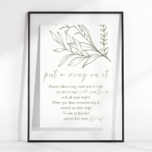 Sage Boho Blumen - Setz einen Ring drauf Spiel Poster