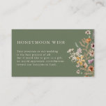 Sage Boho Honeymoon Wish Enclosure Card Begleitkarte<br><div class="desc">Sage Boho Honeymoon wünscht Einschließungskarte. Diese stilvolle und elegante Flitterwochen-Wunschzettel mit prächtigen handbemalten Aquarellbäumen-Wildblumen,  die als hübsches Bouquet für den Frühling,  den Sommer oder Hochzeiten im Herbst eingerichtet sind.</div>