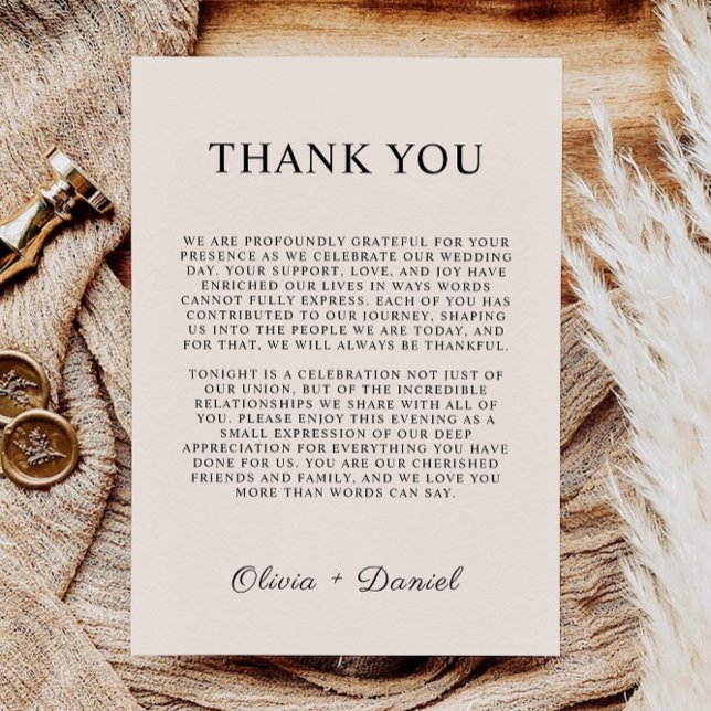 Sage Boho Vielen Dank, Brief, Napkin Note Menu Menükarte (Sage Boho Thank You Letter, Napkin Note Menu)