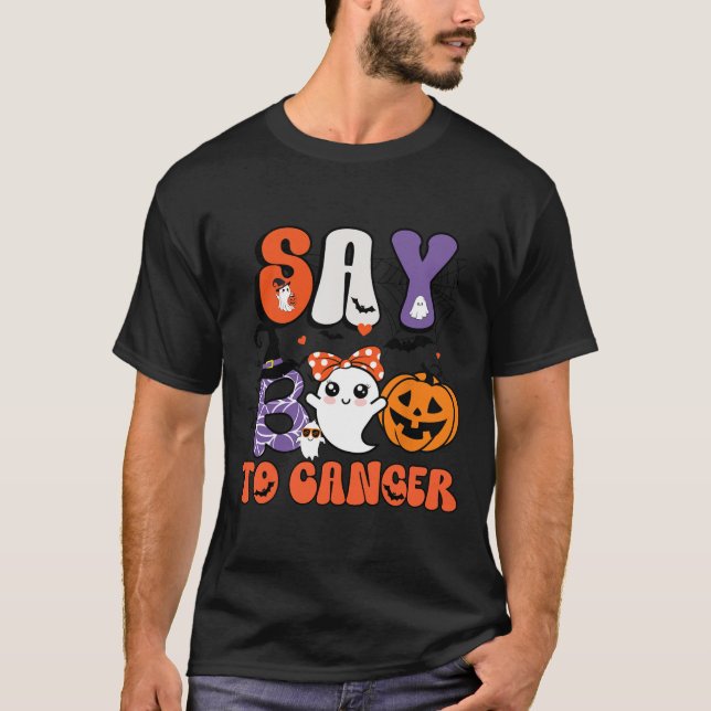 Sage Boo to Cancer Breast Cancer Awareness Ghost T-Shirt (Vorderseite)