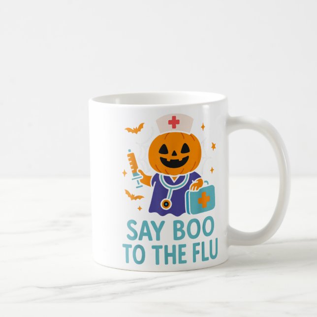 Sage Boo zu einem grippeähnlichen Halloween-Impfkü Kaffeetasse (Rechts)