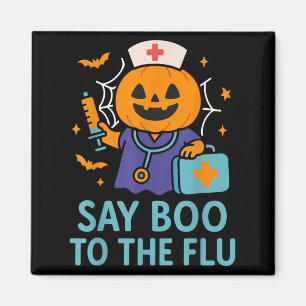 Sage Boo zu einem grippeähnlichen Halloween-Impfkü Magnet