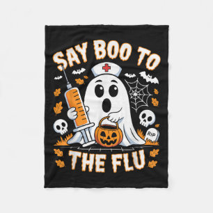 Sage Boo zum Grippe-Geist-Krankenwagen-Design Fleecedecke