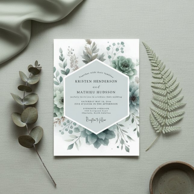 Sage Botanical Ethereal Wedding Einladung (Von Creator hochgeladen)