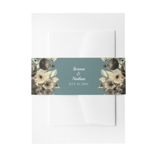 Sage Bouquet Bly Band für Hochzeitseinladungen (Vorderseite Beispiel)