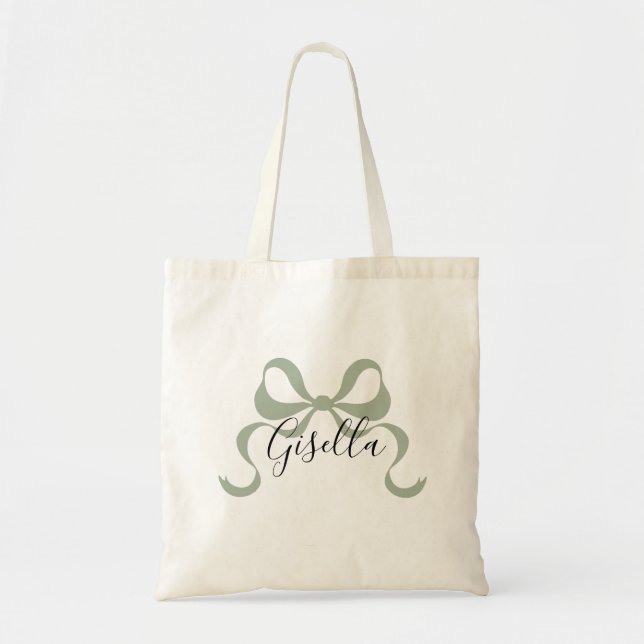 Sage Bow Brautjungfern-Tasche Tragetasche (Vorne)