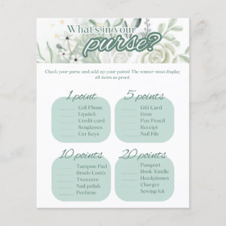 Sage Brautparty Game - Was ist in deinem Portemonn