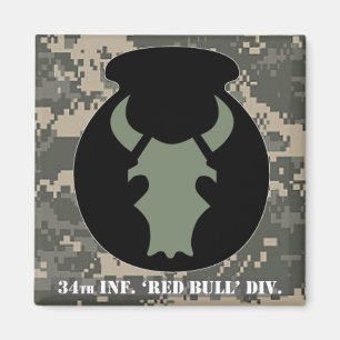 Sage Bull ACU-look subdududued mit Camouflage 2x2  Magnet