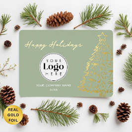 Sage Business Logo Christmas Thank You Foil Card Folien Feiertagskarte