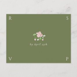 Sage | Chic Wedding RSVP Response Postcard Postkarte