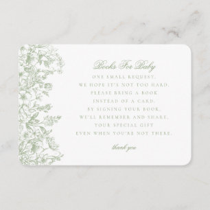 Sage Chinoiserie Bücher für Baby Einladung Beilage