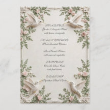 Sage Chinoiserie Roségarten Hochzeitsmenü
