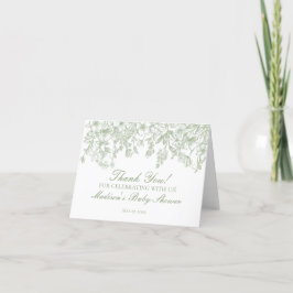 Sage Chinoiserie Vintag Floral Dankeschön Karte