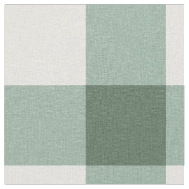 Sage Classic Gingham gekämmter Baumwollstoff Stoff (Nahaufnahme)