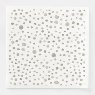 Sage Confetti Wasserfarbe Dots Papier Napkin Serviette
