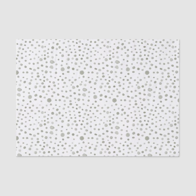 Sage Confetti Wasserfarbe Dots Papiertücher Seidenpapier (Vorderseite)