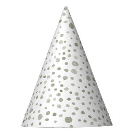 Sage Confetti Wasserfarbe Dots Party Hat Partyhütchen