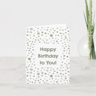 Sage Confetti Wasserfarbe Punkte Geburtskarte Karte