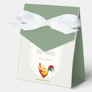 Sage Cottagecore Hahn Baby Shower Geschenkschachtel