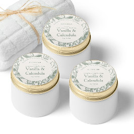 Sage Cream Botanischen Blumenmarkt Modernes Kleinp Runder Aufkleber