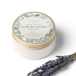 Sage Cream Botanischen Flor Modernes einfaches Pro Runder Aufkleber