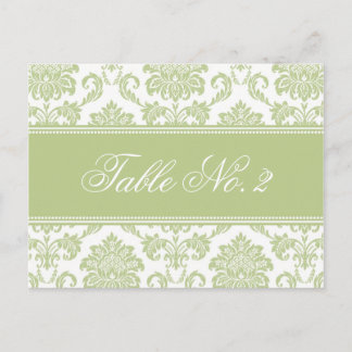 Sage Damask Hochzeit Tischnummer