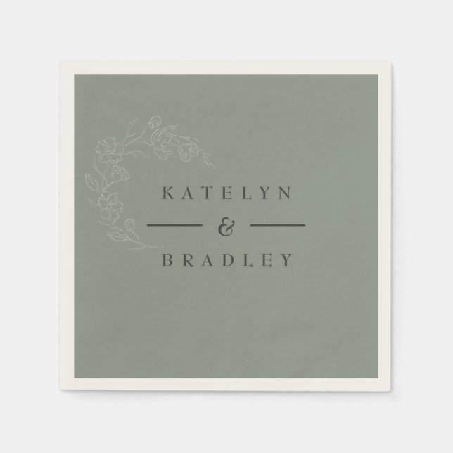 Sage Dream Wedding Napkins Serviette (Vorderseite)