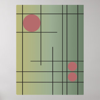 Sage Drift Nr. 1 — Moderne geometrische Wandkunst Poster