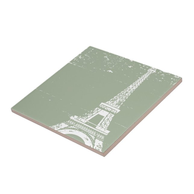 Sage Eiffel Tower Keramik Tiles Fliese (Seite)