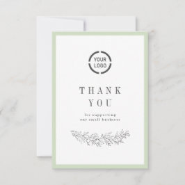 Sage elegant botanisch mit Logo kleine Unternehmen Dankeskarte