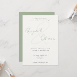 Sage Elegant & Minimal | Moderne & Einfache Hochze Einladung