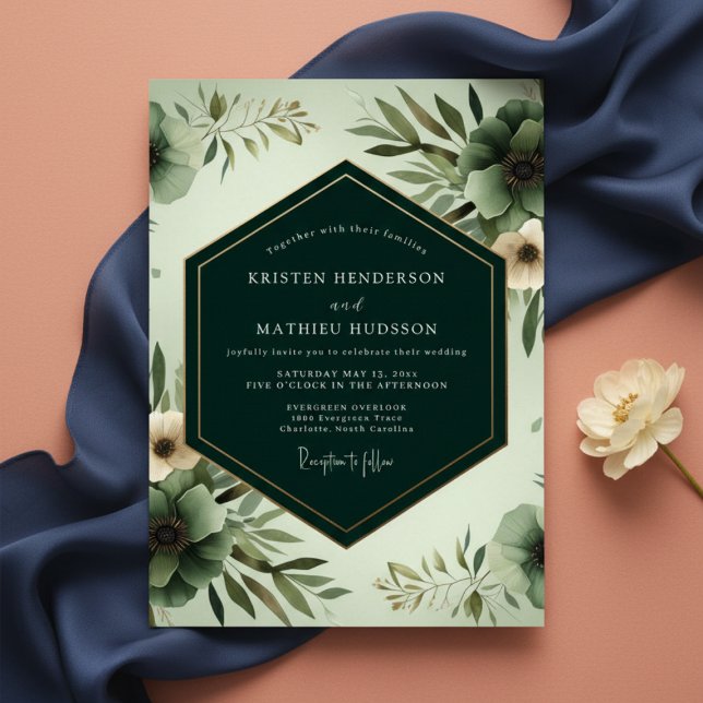 Sage Ethereal Bloom Wedding Einladung (Von Creator hochgeladen)
