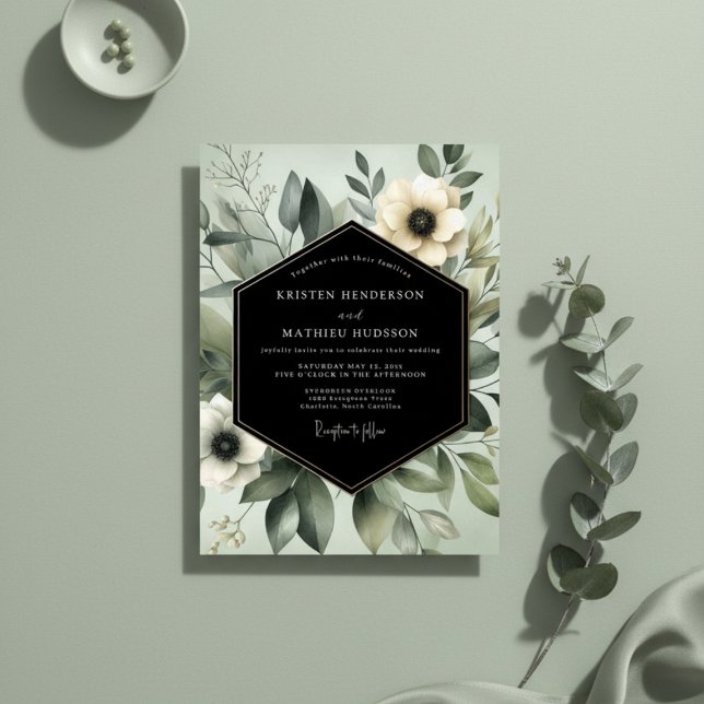Sage Ethereal Flora Wedding Einladung (Von Creator hochgeladen)