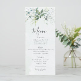Sage Eukalyptus Greenery Simple Chic Wedding Menükarte