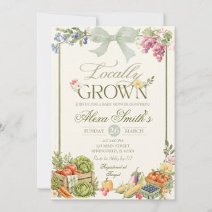 Sage Farmers Market Lokal angebaute Babyparty Einladung