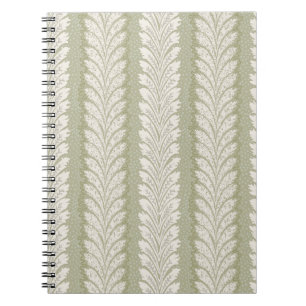 Sage Feather Stripe, Elegante Botanik Notizblock