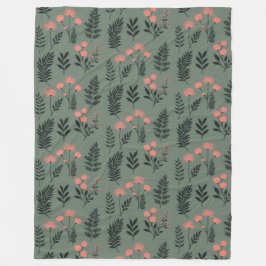 Sage Fern Fleece Blanket, groß 60" x 80"