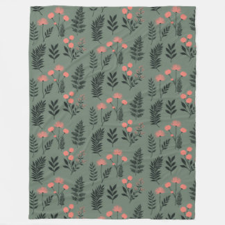 Sage Fern Fleece Blanket, groß 60" x 80"