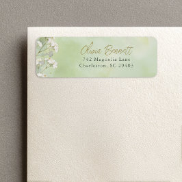 Sage Floral Bridal Shower Return Address Labels