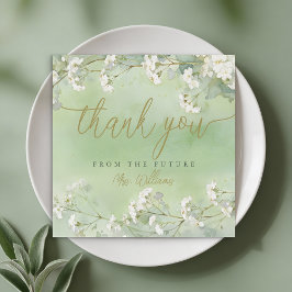 Sage Floral Bridal Shower Thank You Card Dankeskarte