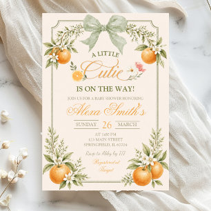 Sage Floral Fruit Cutie auf dem Weg Baby Shower Einladung
