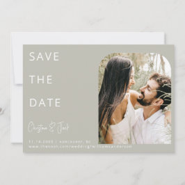 Sage Foto Moderne Arch Wedding Save the Date Einladung