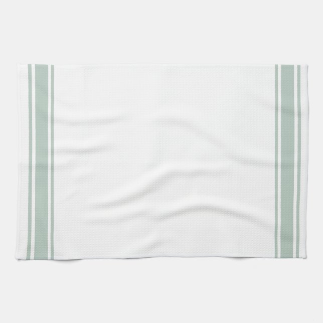 Sage French Style Stripe Küche Handtuch Tee (Horizontal)