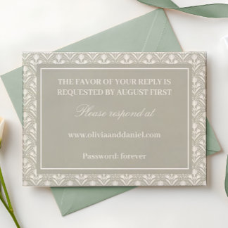Sage Garden Estate Hochzeit RSVP Karte