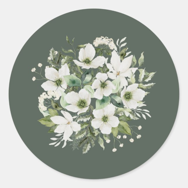 Sage Garden Sticker Umschlag Aufkleber Hochzeitste (Vorderseite)