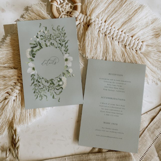 Sage Garden Wedding Info Details Eintrittskarte Einladung (Von Creator hochgeladen)