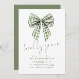 Sage Gingham Coquette Locale Grown Baby Shower Einladung