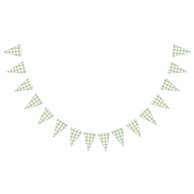 Sage Gingham Country Wedding Wimpelkette (Alle)