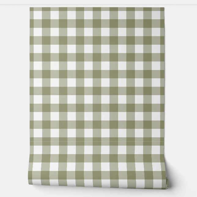 Sage Gingham Karo Grün Buffalo Karo Tapete (Abrollen)