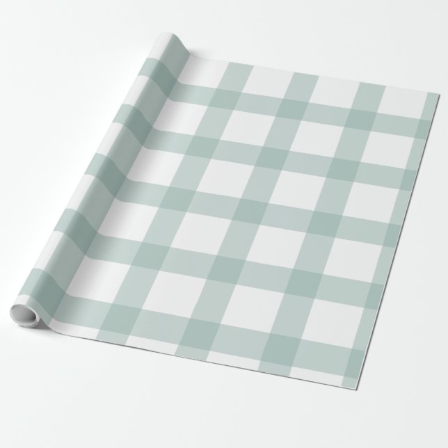 Sage Gingham Wrapping Paper Geschenkpapier (Ungerollt)